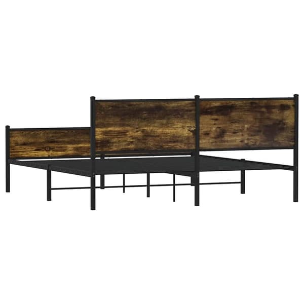 vidaXL sengeramme uden madras 160x200 cm metal røget egetræsfarve