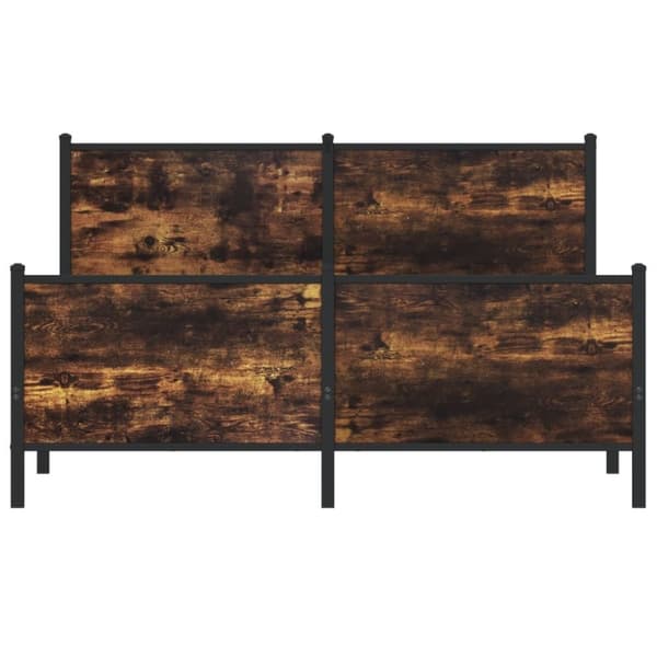 vidaXL Metallinen sängynrunko ilman patjaa savutammi 140x190 cm