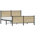 Miniatyrbillede 4 af 11: vidaXL sengeramme uden madras 160x200 cm metal sonoma-eg