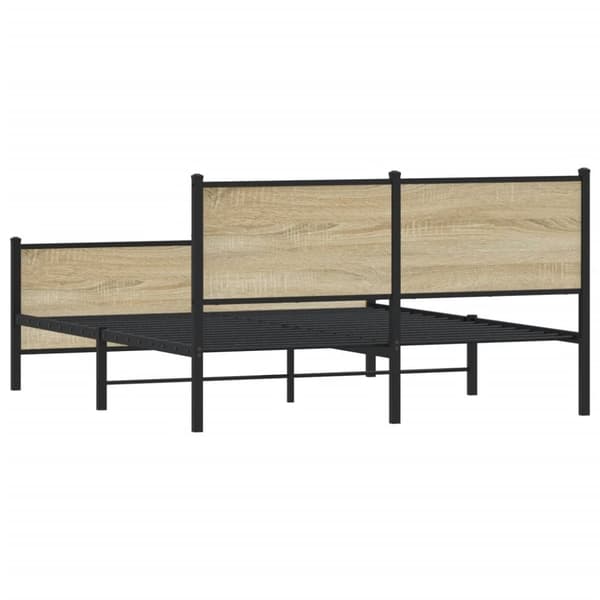 vidaXL sengeramme uden madras 160x200 cm metal sonoma-eg
