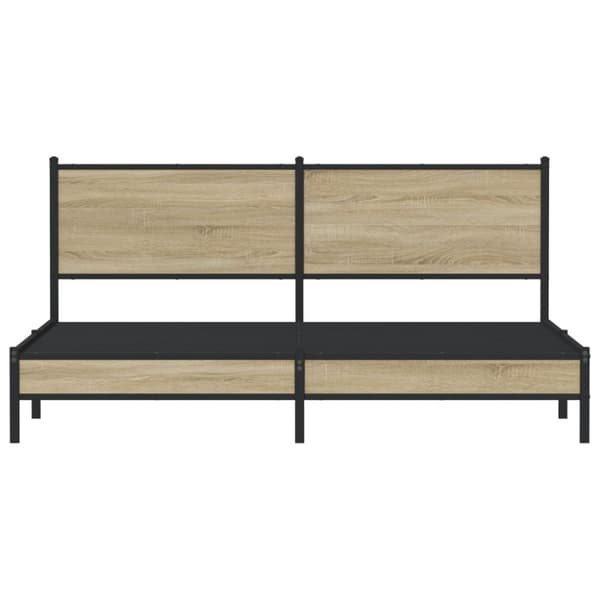 vidaXL Metallinen sängynrunko ilman patjaa Sonoma-tammi 180x200 cm