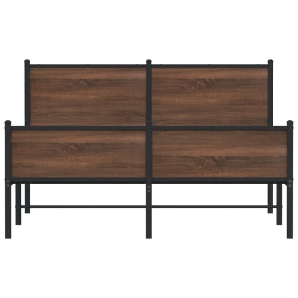 vidaXL sengeramme uden madras 150x200 cm metal brun egetræsfarve