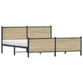 Miniatyrbilde 4 av 11: vidaXL Sengeramme i metall uten madrass sonoma eik 183x213 cm
