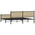 Miniatyrbilde 8 av 11: vidaXL Sengeramme i metall uten madrass sonoma eik 183x213 cm