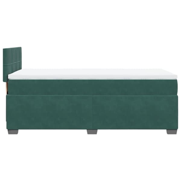 vidaXL Ramsäng med madrass mörkgrön 90x200 cm sammet