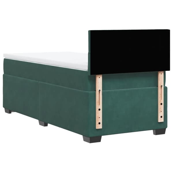 vidaXL Ramsäng med madrass mörkgrön 90x200 cm sammet