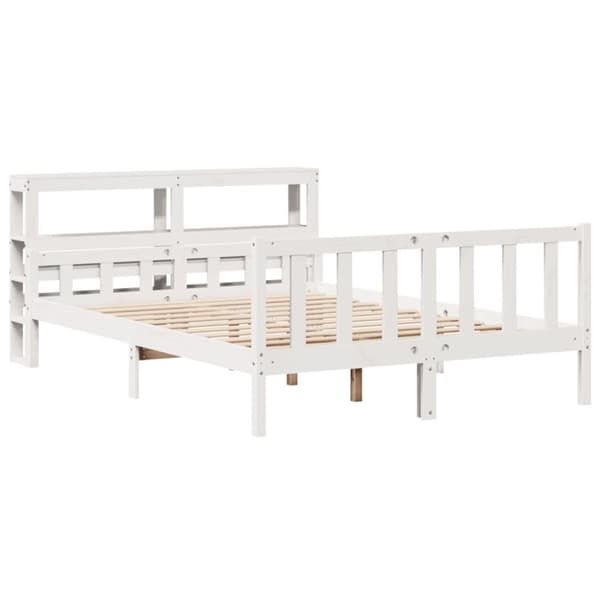 vidaXL Sengeramme uten madrass hvit 150x200 cm heltre furu