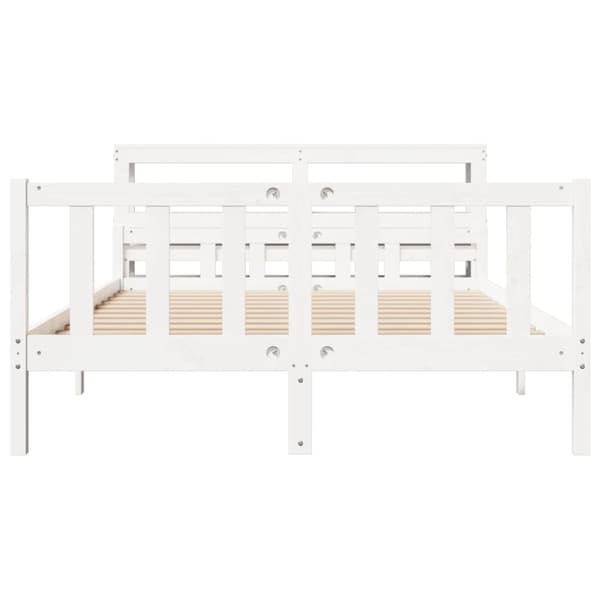 vidaXL Sengeramme uten madrass hvit 160x200 cm heltre furu