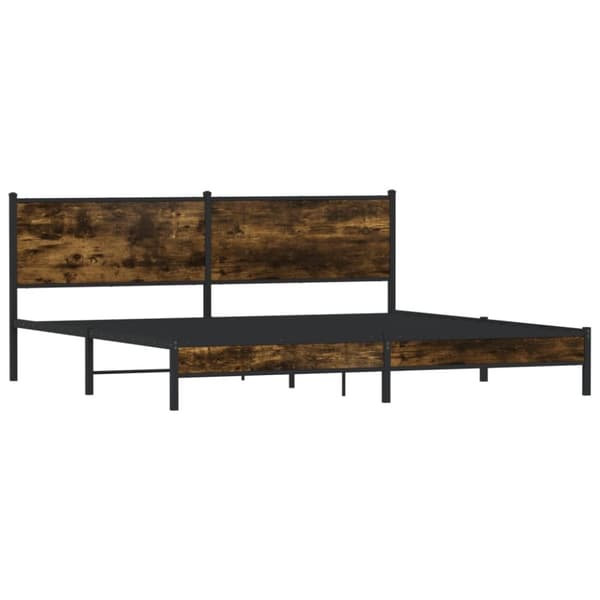 vidaXL Sengeramme i metall uten madrass røkt eik 200x200 cm