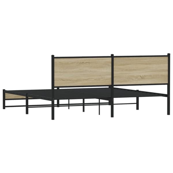 vidaXL Metallinen sängynrunko ilman patjaa Sonoma-tammi 180x200 cm