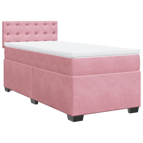 vidaXL Jenkkisänky patjalla pinkki 90x200 cm sametti