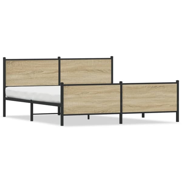 vidaXL sengeramme uden madras 183x213 cm metal sonoma-eg