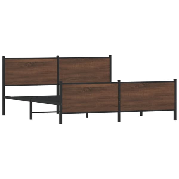 vidaXL Metallinen sängynrunko ruskea tammi 180x200 cm