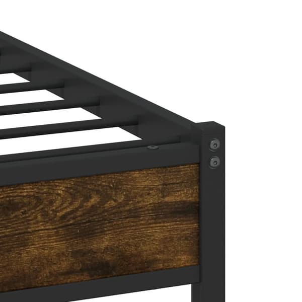 vidaXL sengeramme uden madras 183x213 cm metal røget egetræsfarve