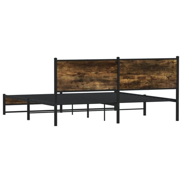 vidaXL sengeramme uden madras 180x200 cm metal røget egetræsfarve