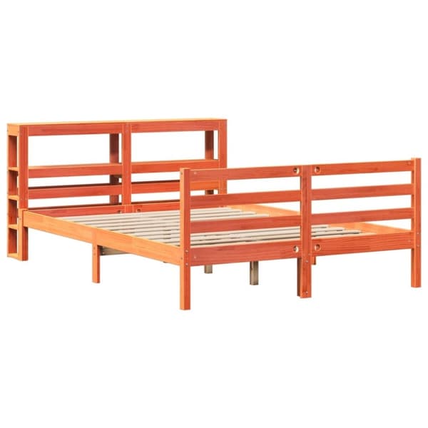 vidaXL sengeramme uden madras 135x190 cm massivt fyrretræ brun