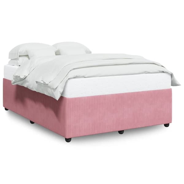 vidaXL sengeramme 140x200 cm fløjl pink
