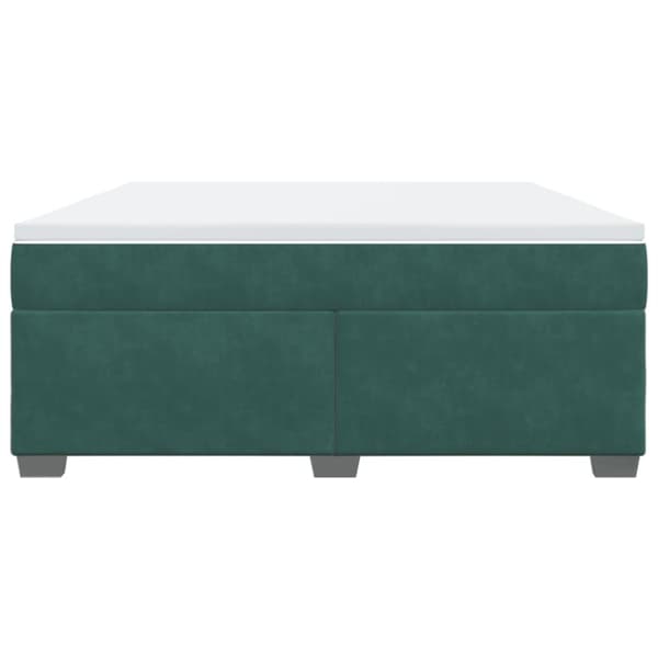 vidaXL kontinentalseng med madras 180x200 cm fløjl mørkegrøn