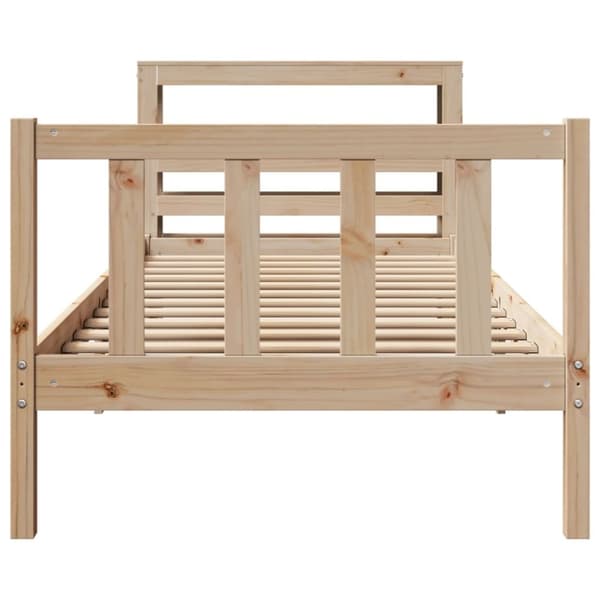 vidaXL Sängynrunko ilman patjaa 75x190 cm täysi mänty