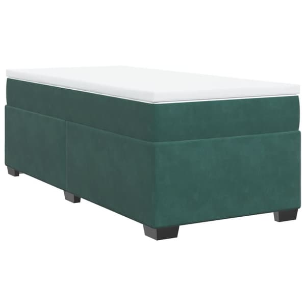 vidaXL kontinentalseng med madras 90x200 cm fløjl mørkegrøn