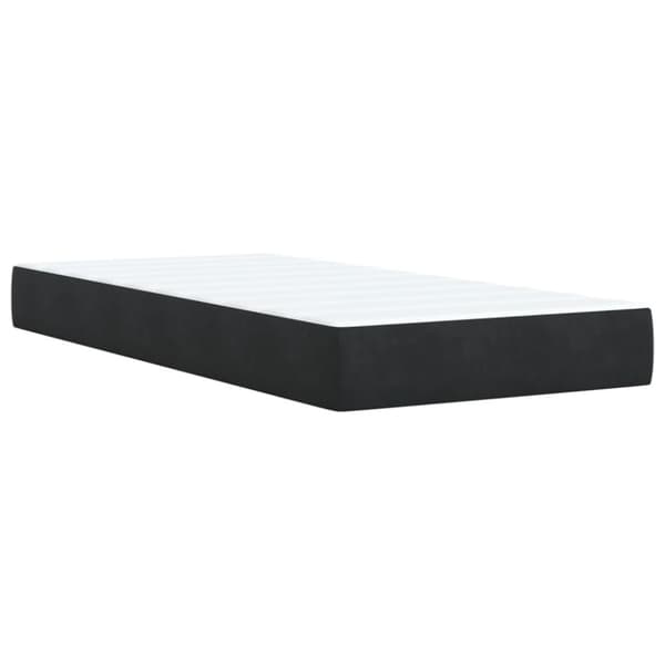 vidaXL Ramsäng med madrass svart 90x200 cm sammet