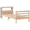Miniatyrbilde 3 av 11: vidaXL Sengeramme med hodegavl 90x200 cm heltre furu