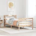 Miniatyrbilde 4 av 11: vidaXL Sengeramme med hodegavl 90x200 cm heltre furu