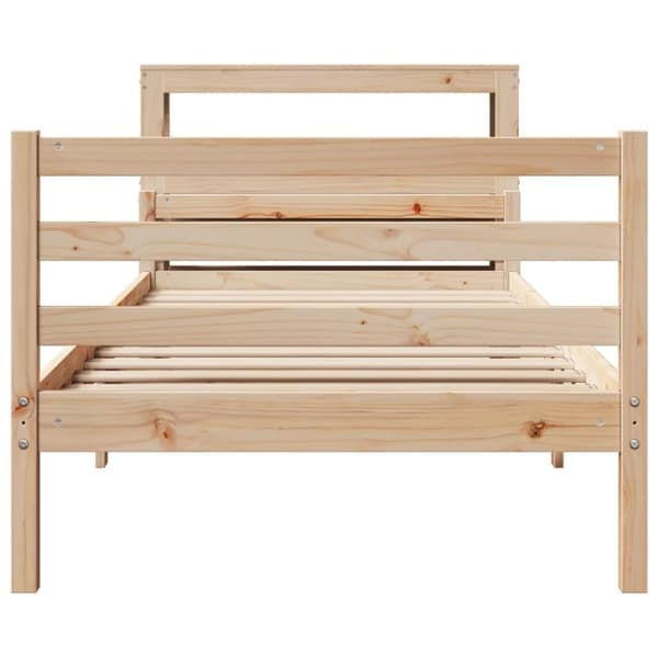 vidaXL Sengeramme med hodegavl 90x200 cm heltre furu