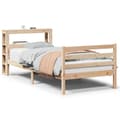 Miniatyrbilde 2 av 11: vidaXL Sengeramme med hodegavl 90x200 cm heltre furu