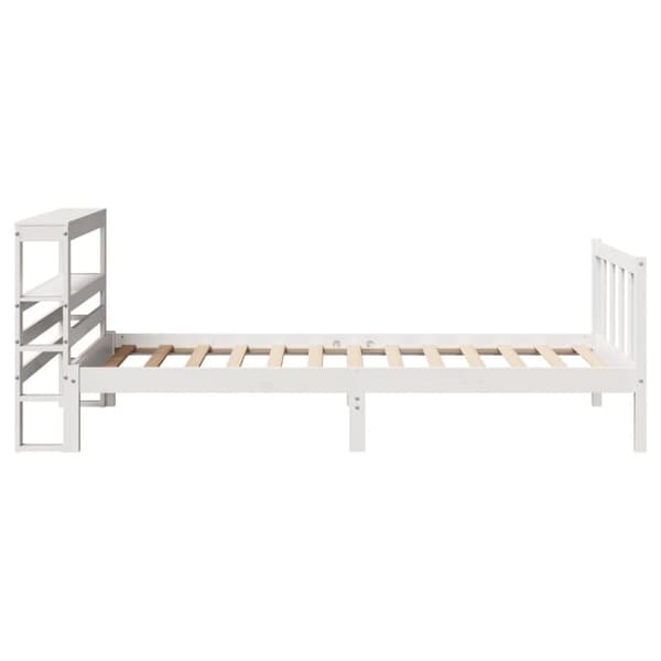 vidaXL Sängram utan madrass vit 100x200 cm massiv furu