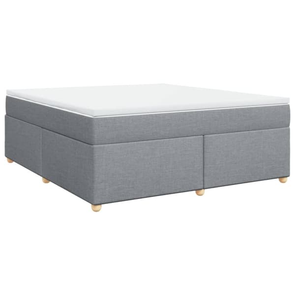 vidaXL Ramsäng med madrass ljusgrå 180x200 cm tyg