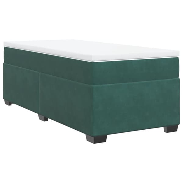 vidaXL Ramsäng med madrass mörkgrön 90x200 cm sammet