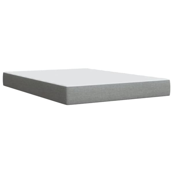 vidaXL Seng med madrass boksfjær lysegrå 140x200 cm stoff