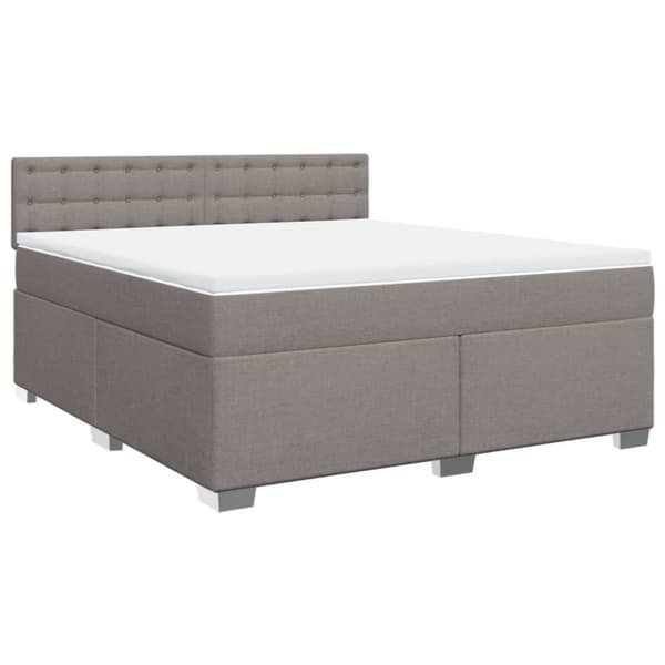 vidaXL Ramsäng med madrass taupe 180x200 cm tyg
