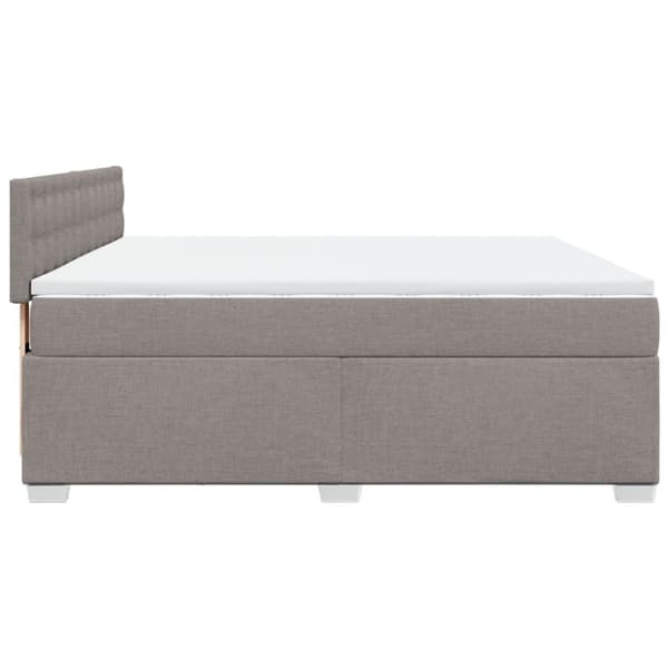 vidaXL Ramsäng med madrass taupe 180x200 cm tyg