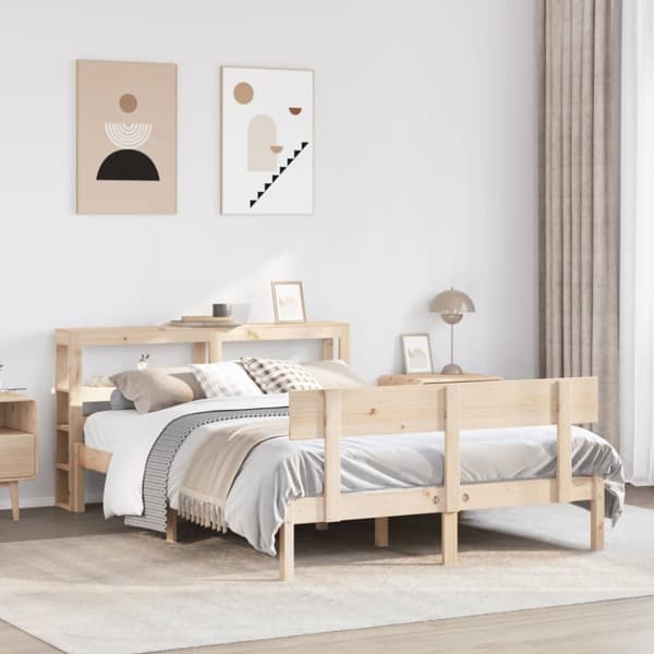 vidaXL Sänky patjalla 120x200 cm täysi mänty