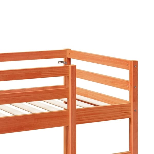 vidaXL Ramme for loftseng uten madrass voksbrun 90x190 cm heltre furu
