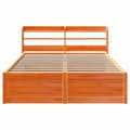 Miniatyrbilde 5 av 11: vidaXL Sengeramme med hodegavl voksbrun 140x190 cm heltre furu