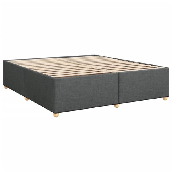 vidaXL Seng med madrass boksfjær mørkegrå 180x200 cm stoff