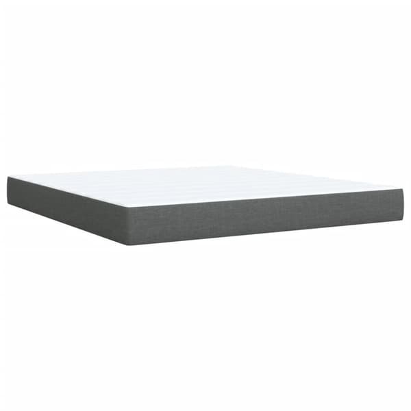 vidaXL Seng med madrass boksfjær mørkegrå 180x200 cm stoff