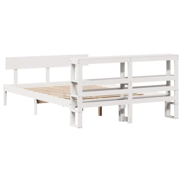 vidaXL Sengeramme uten madrass hvit 160x200 cm heltre furu