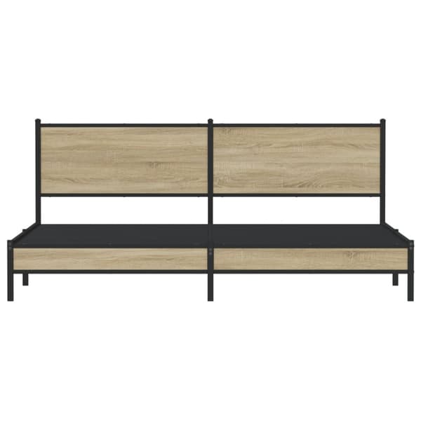 vidaXL Sengeramme i metall uten madrass sonoma eik 193x203 cm
