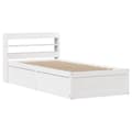 Miniatyrbilde 3 av 11: vidaXL Sengeramme med hodegavl hvit 75x190 cm heltre furu