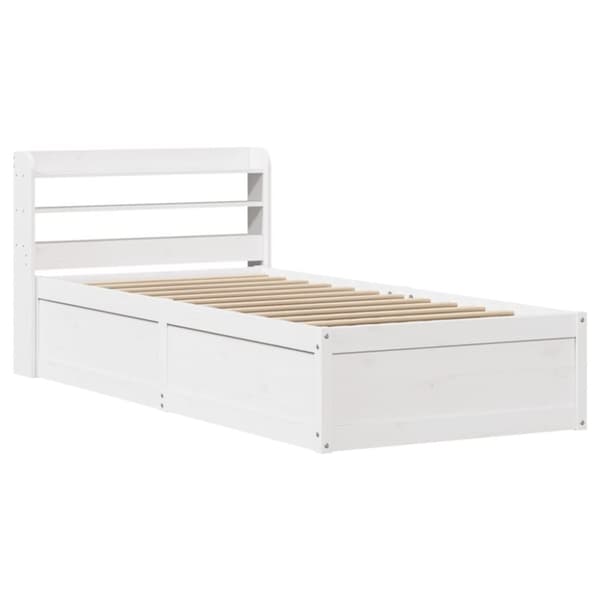 vidaXL Sengeramme med hodegavl hvit 75x190 cm heltre furu