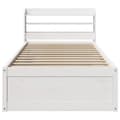 Miniatyrbilde 5 av 11: vidaXL Sengeramme med hodegavl hvit 75x190 cm heltre furu