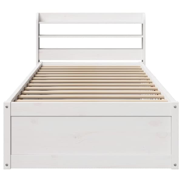 vidaXL Sengeramme med hodegavl hvit 75x190 cm heltre furu