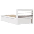 Miniatyrbilde 9 av 11: vidaXL Sengeramme med hodegavl hvit 75x190 cm heltre furu
