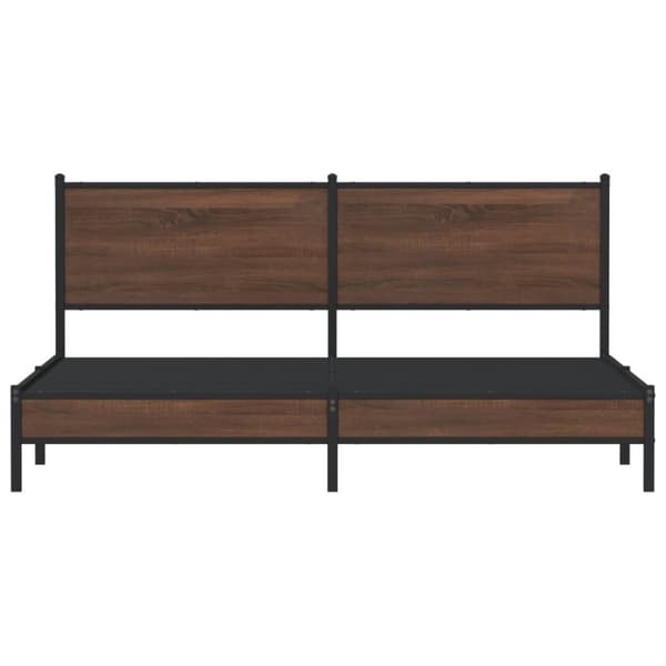 vidaXL Sengeramme i metall uten madrass brun eik 183x213 cm