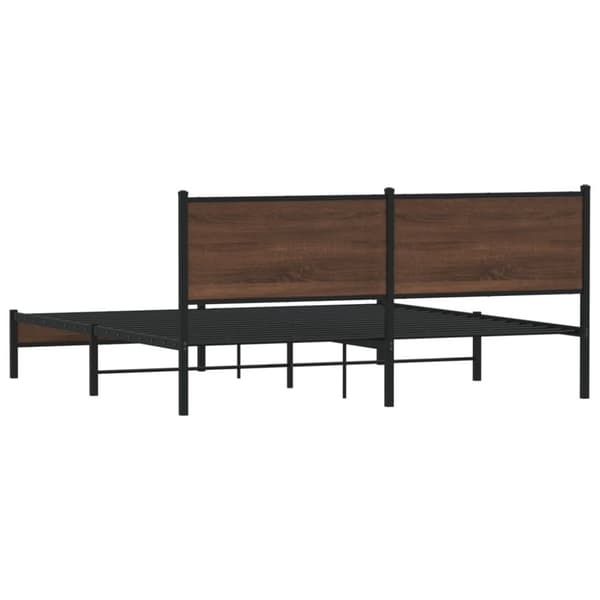 vidaXL Sengeramme i metall uten madrass brun eik 183x213 cm