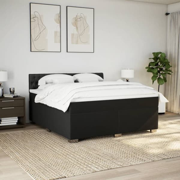 vidaXL Jenkkisänky patjalla musta 180x200 cm kangas